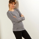 Jednofarebné tričko s dlhými rukávmi a okrúhlym výstrihom sivá