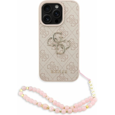GUESS PU 4G Metal Logo Strap Заден капак за iPhone 16 Pro Max Розово Guess | Rozov | ЖЕНИ | UNI