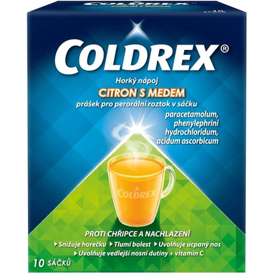 COLDREX HORKÝ NÁPOJ CITRON S MEDEM POR 750MG/10MG/60MG POR PLV SOL SCC 10 I