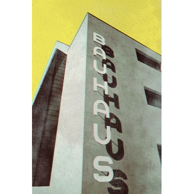 Plagát, Obraz - Bauhaus Dessau architecture in vintage magazine style, Rosana Laiz Blursbyai, 26.7 × 40 cm