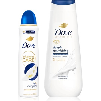 Dove Advanced Care Deeply Nourishing изгодна опаковка на дезодорант и душ-гел