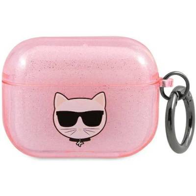 KARL LAGERFELD Калъф Karl Lagerfeld TPU Glitter Choupette Head Case за AirPods 3 - Розов