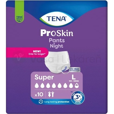 TENA Pants Night ProSkin Super L naťahovacie inkontinenčné nohavičky na noc 10 ks