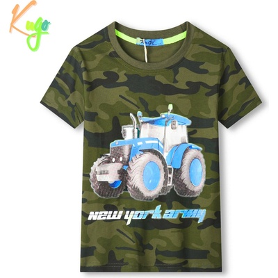 Kugo chlapčenské tričko TM9216 khaki tyrkysový bager