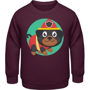 AWDis detská mikina Psí záchranár Purpurovočervená