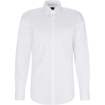 HUGO BOSS Риза с дълъг ръкав Boss Men's H Hank Kent Long Sleeve Oxford Shirt - White