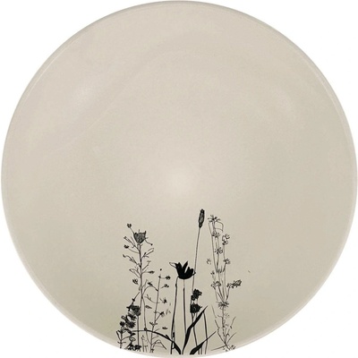Clay Keramický hluboký talíř Cream Garden 22cm, smetanová/černá