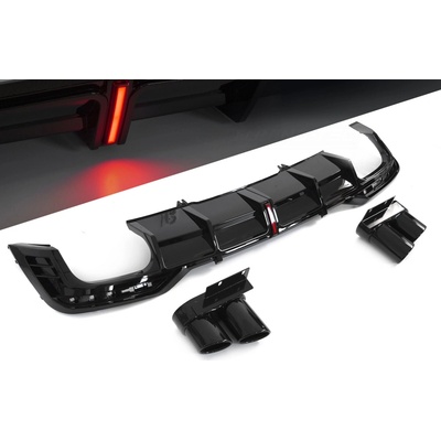 Difúzor Audi A5 F5 19-23 Twin Outlet Glossy Black s LED brzdovým svetlom Sport Style