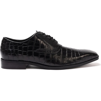 Image 1 of Giorgio Мъжки обувки Giorgio Leather Croc Men Oxford Dress Brogue Shoes - Black