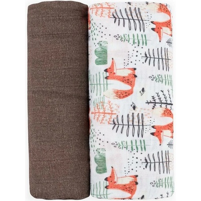 PETITE&MARS Prikrývka bambusová mušelínová 2ks Misty Forest Fox