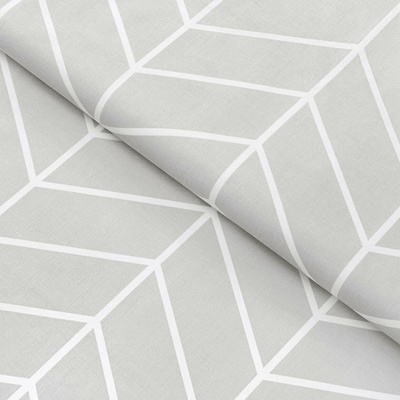 Goldea bavlnené plátno - biely cikcak na sivom 160 cm