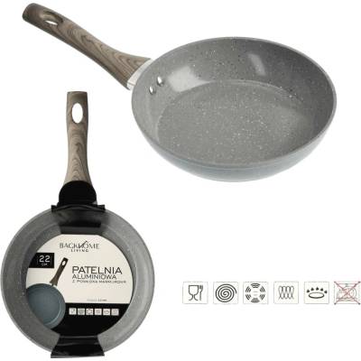 marka niezdefiniowana HLINÍKOVÁ PÁNEVKA 22 CM 2,5 MM S MARMOROVÝM POVRCHEM *7589