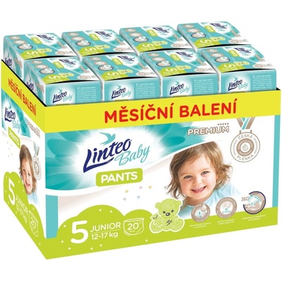 Linteo Baby Pants 5 JUNIOR Premium 12-17 kg 160 ks