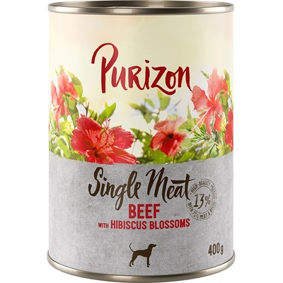 Purizon Single Meat Adult hovädzie s kvetmi ibišteka 6 x 400 g