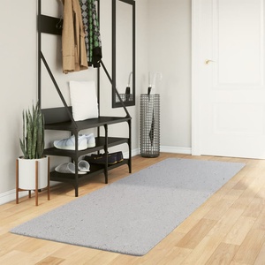 vidaXL Килим HUARTE с къс косъм, мек и миещ се, сив, 80x250 см (375073)