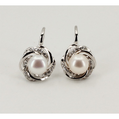 Mýl stříbrné náušnice s perlou 31210001