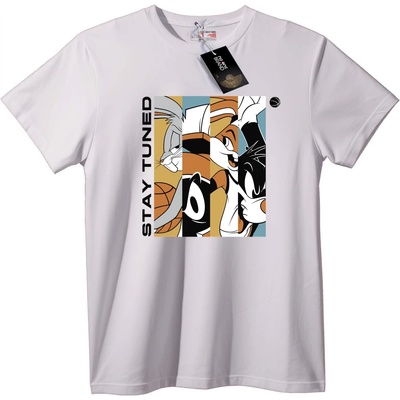 NOONEBRAND Тениска Looney Tunes колаж - M, White