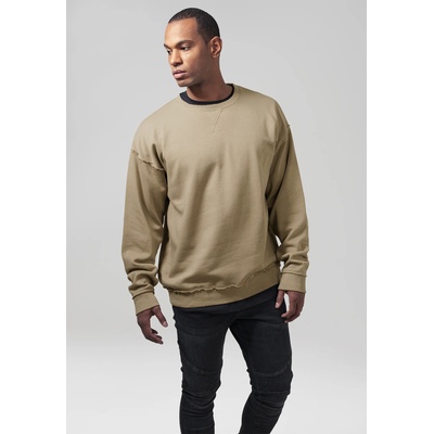 Urban Classics Мъжка блуза в бежово Urban Classics Oversized Open Edge CrewUB-TB1590-00871 - Бежов, размер S