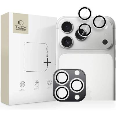 Tech-Protect CAMRING FIT+ Капак за камера iPhone 14 Pro/Max, 15 Pro/Max, 16 Pro/Max, 17 Pro/Max Сребърен (5906302334070)