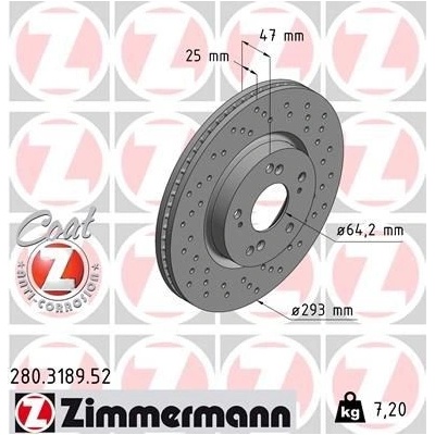 Brzdový kotúč ZIMMERMANN SPORT Z 280.3189.52