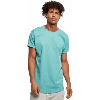 Urban Classics Prodloužené bavlněné triko s ohrnutými rukávy glass