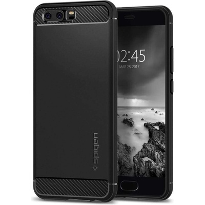 Spigen Rugged Armor Case - термополиуретанов кейс с най-висока степен на защита за Huawei P10 (черен-мат)