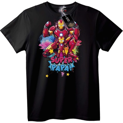 NOONEBRAND Тениска Супер Татко Iron Man - XS, White