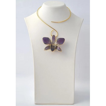 Image 1 of Dannyra Колие с естествена орхидея в лилав цвят Dannyra Jewels