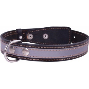 COLLAR Кожен рефлектиращ нашийник - 32 - 40см, 20мм - черен