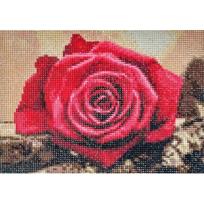 Collection D'Art Диамантен гоблен Collection D’Art - Червена роза, 19 x 27 cm (DE4631)