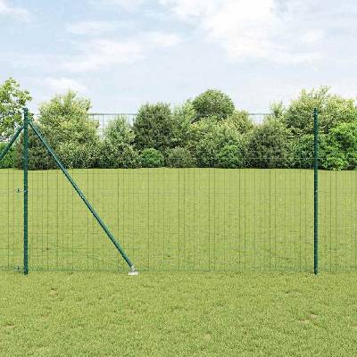 OMAXI Evropský plot se hroty 10 x 1,5 m Ocel potažená PVC Zelená 239044