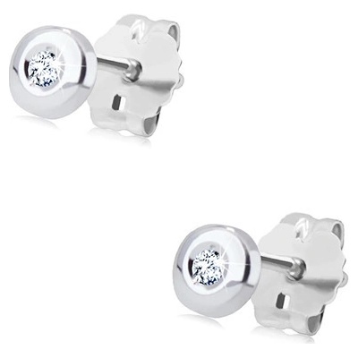 Šperky Eshop Briliantové z bílého zlata kruh s čirým diamantem uprostřed BT502.25