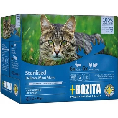 Bozita Sterilized morka a kuracie a renifer v omáčke 12 x 85 g