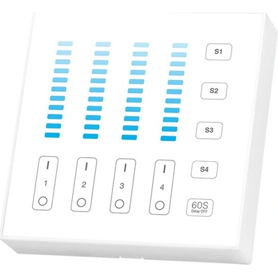 RF nástěnný ovladač Mi-LIGHT MLB5 pro jednobarevné pásky 2,4GHz bílý bateriový funkce memory