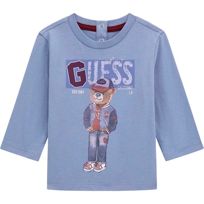 Guess Блуза с дълъг ръкав Guess - Мече с шапка, синя, 12 м (20253-I5YI04-K8HM4-A73S-12M)