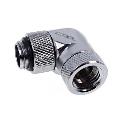 Alphacool Ъглов адаптер Alphacool Eiszapfen, 90°, G1/4 външна към G1/4 вътрешна резба, Сребрист (1011190)