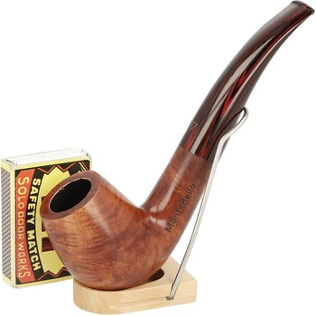 MonteBello Dýmka Bent Billiard hnědá hladká filtr 9mm