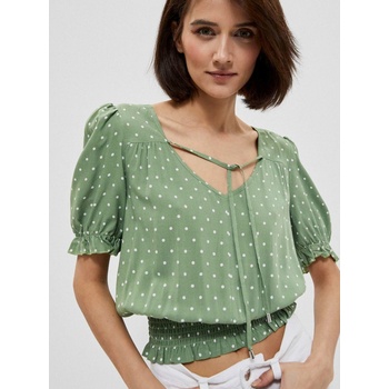 Moodo Зелена дамска блуза на точки Moodo Moodo | Zelen | ЖЕНИ | XL