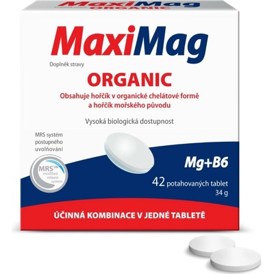 MaxiMag Organic 42 potahovaných tablet