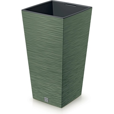 PROSPERPLAST Kvetináč FURU SQUARE 20cm zemito zelený