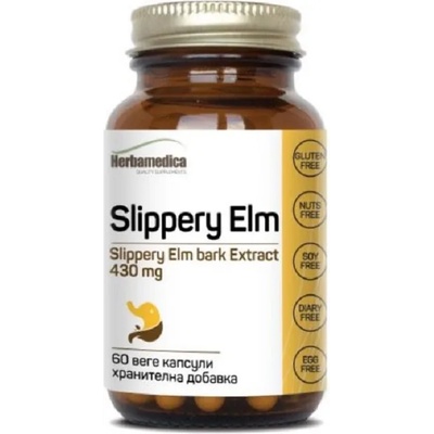 Herbamedica Slippery Elm, 430 mg, 60 веге капсули, Herbamedica