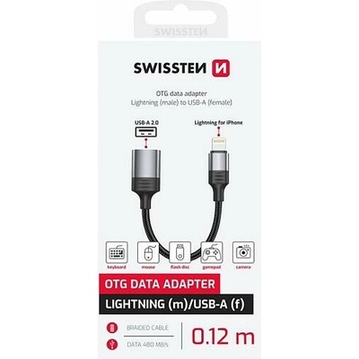 Swissten 0,12 m Černý 73501217