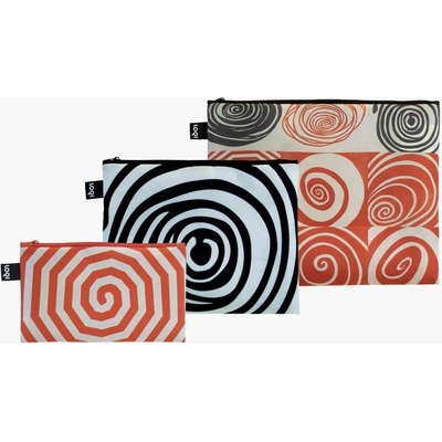 LOQI 3 taštičky Louise Bourgeois: Spirals Recycled Zip Pockets