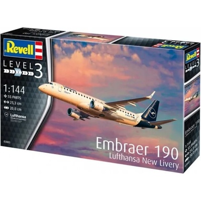 Revell Пътнически самолет -Embraer 190 Нова ливрея на Lufthansa (3883)