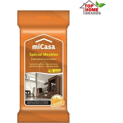 Brevia Corporation, Spain Влажни почистващи кърпи Micasa за мебели, 20 бр