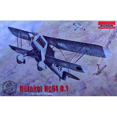 Roden Heinkel He 51 B.1 German biplane fighter 1:48