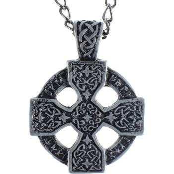 Image 1 of Leather & steel fashion Колие с висулка кръст - lsf4 30