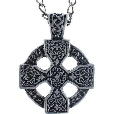 Leather & steel fashion Колие с висулка кръст - lsf4 30