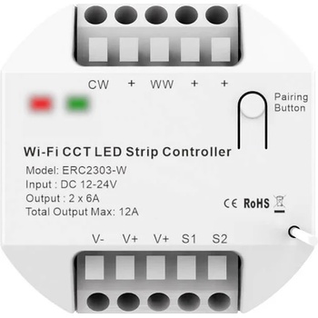 Ebelong WiFi + RF CCT Двуканален Контролер Димер за Едноцветна LED Лента 12-24V EBL - 56973