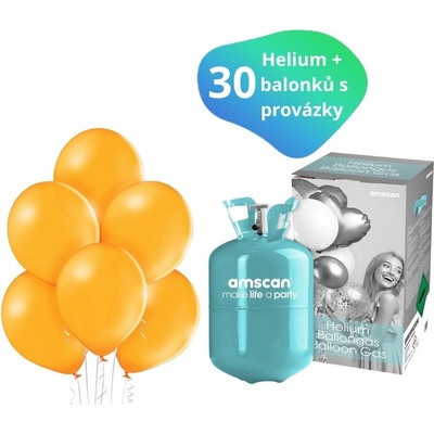 balonky.cz Helium sada balónky oranžové